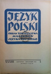 Język polski, Listopad - Grudzień 1953