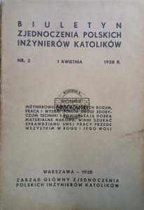 Biuletyn zjednoczenia polskich inżynierów katolików Nr. 2 / 1938