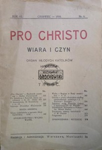 Pro Christo, Czerwiec 1930