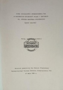 Ocena działalności stowarzyszenia Pax