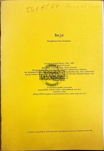 Rejs. Kompletna lista dialogowa