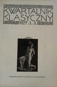 Kwartalnik klasyczny 1927 I 3