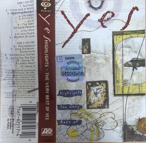 Yes – Highlights The Very Best Of Yes Kaseta