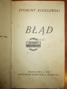 Błąd  KISIELEWSKI 1927