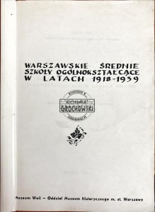 Warszawskie średnie szkoły ogólnokształcące w latach 1918-1939