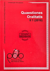 Quaestiones Oralitatis II 1 (2016)