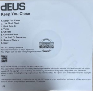 dEUS – Keep You Close CDr (Promo)