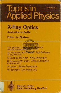 Topics in Applied Physics. X-Ray Optics