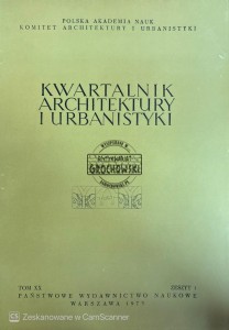 Kwartalnik architektury i urbanistyki. Tom XX zeszyt 1