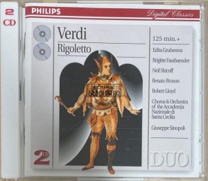 Verdi - Edita Gruberova, Brigitte Fassbaender, Neil Shicoff, Renato Bruson, Robert Lloyd, Chorus & Orchestra of the Accademia Nazionale di Santa Cecilia, Giuseppe Sinopoli – Rigoletto 2CD