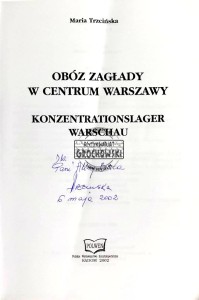 Obóz zagłady w centrum Warszawy. KL - Warschau (autograf)