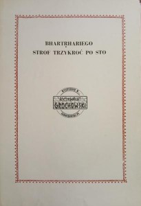 Bhartrhariego strof trzykroć po sto