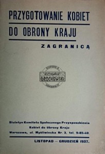 Przygotowanie kobiet do obrony kraju za granicą. Listopad - grudzień 1937