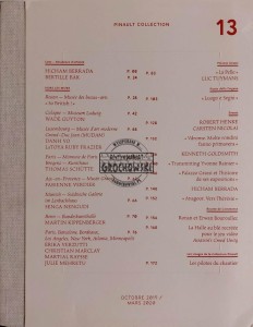 Pinault Collection nr 13, Octobre 2019 / Mars 2020