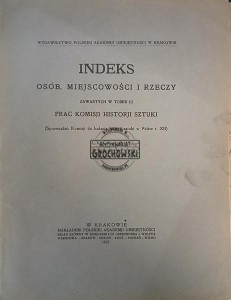 Indeks osób, miejscowości i rzeczy