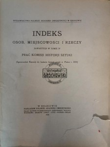 Indeks osób, miejscowości i rzeczy