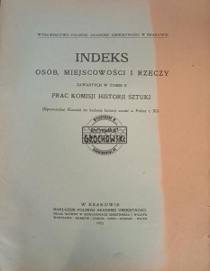 Indeks osób, miejscowości i rzeczy