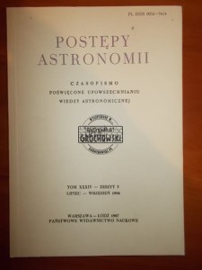 Postępy Astronomii, zeszyt 3, 1986