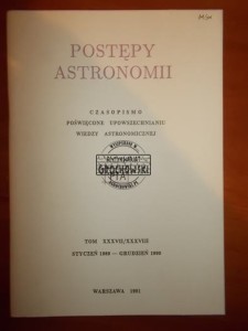 Postępy Astronomii, tom XXXVII/XXXVIII, 1990