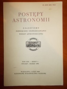 Postępy Astronomii, zeszyt 1, 1982